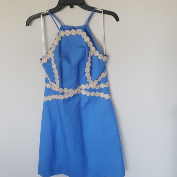 lily pulitzer blue and gold dress - Picture 1 of 4